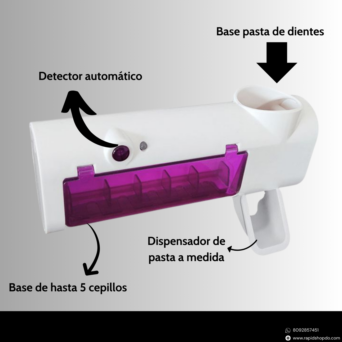 Soporte Esterilizador de Cepillos de Dientes con Luz Ultravioleta